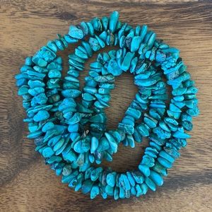 Long Dyed Howlite Nugget Necklace 32”